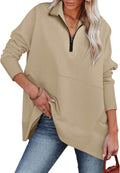 Dokotoo Women's Oversized Half Zip Sweatshirt - Casual Cozy Pullover