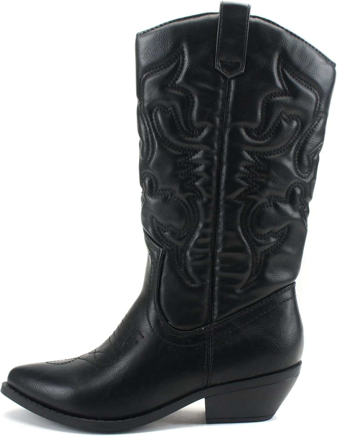 SODA Women's Round Toe Faux Suede Stacked Heel Booties Review