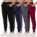 CAMPSNAIL 4 Pack Joggers for Women - Lightweight Comfy Sweatpants you