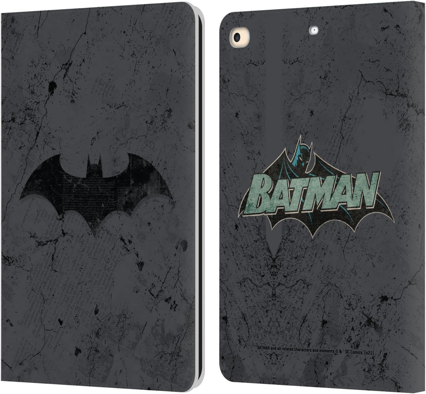 Batman DC Comics Logo Distressed Leather Wallet Case for iPad