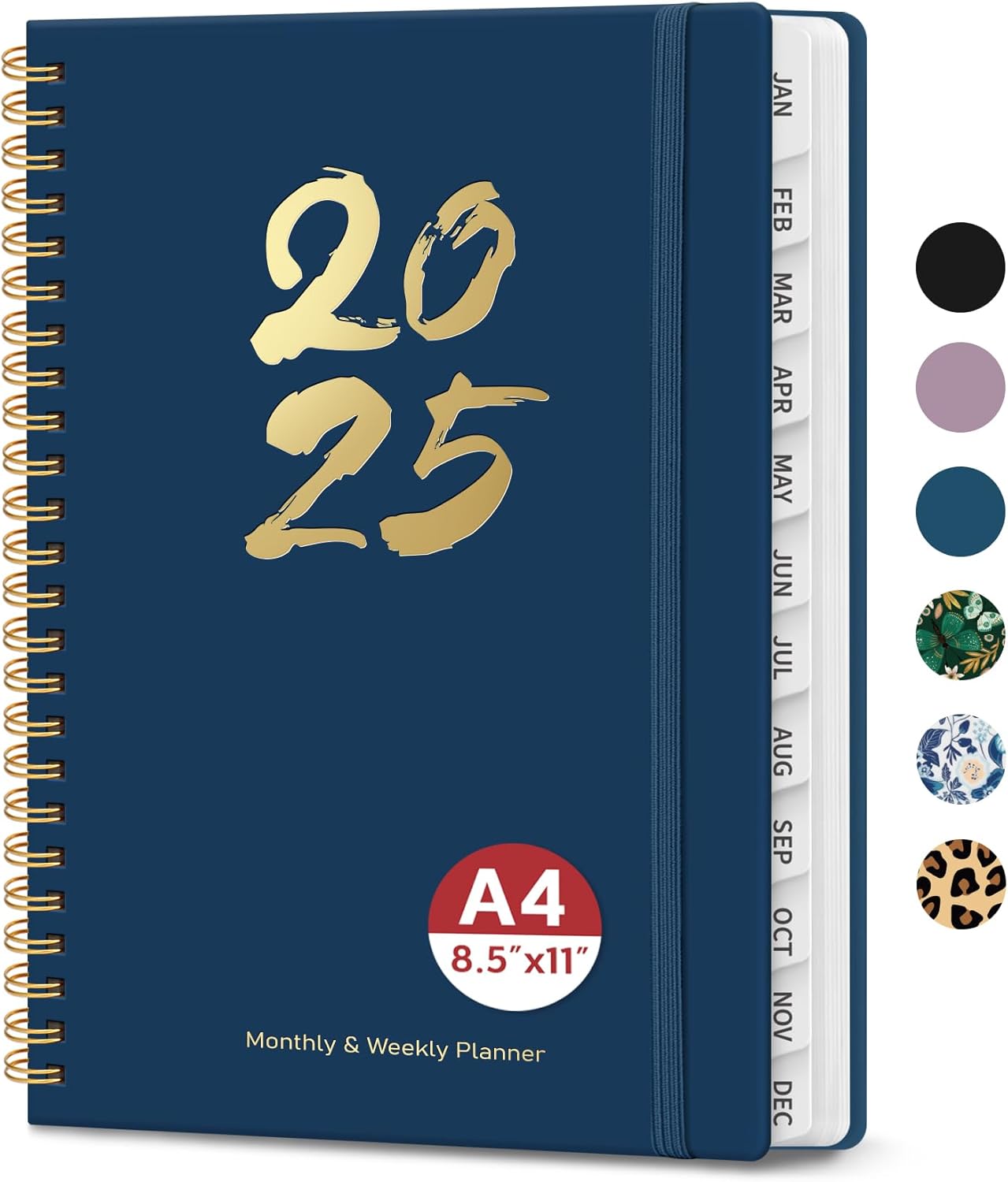 ZOTIA 2025 Planner - Spiral Bound Weekly & Monthly A4 Calendar - Stay Organized in Style!