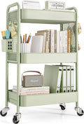 3 Tier Rolling Cart Storage Organizer - Mobile Utility Cart for Home