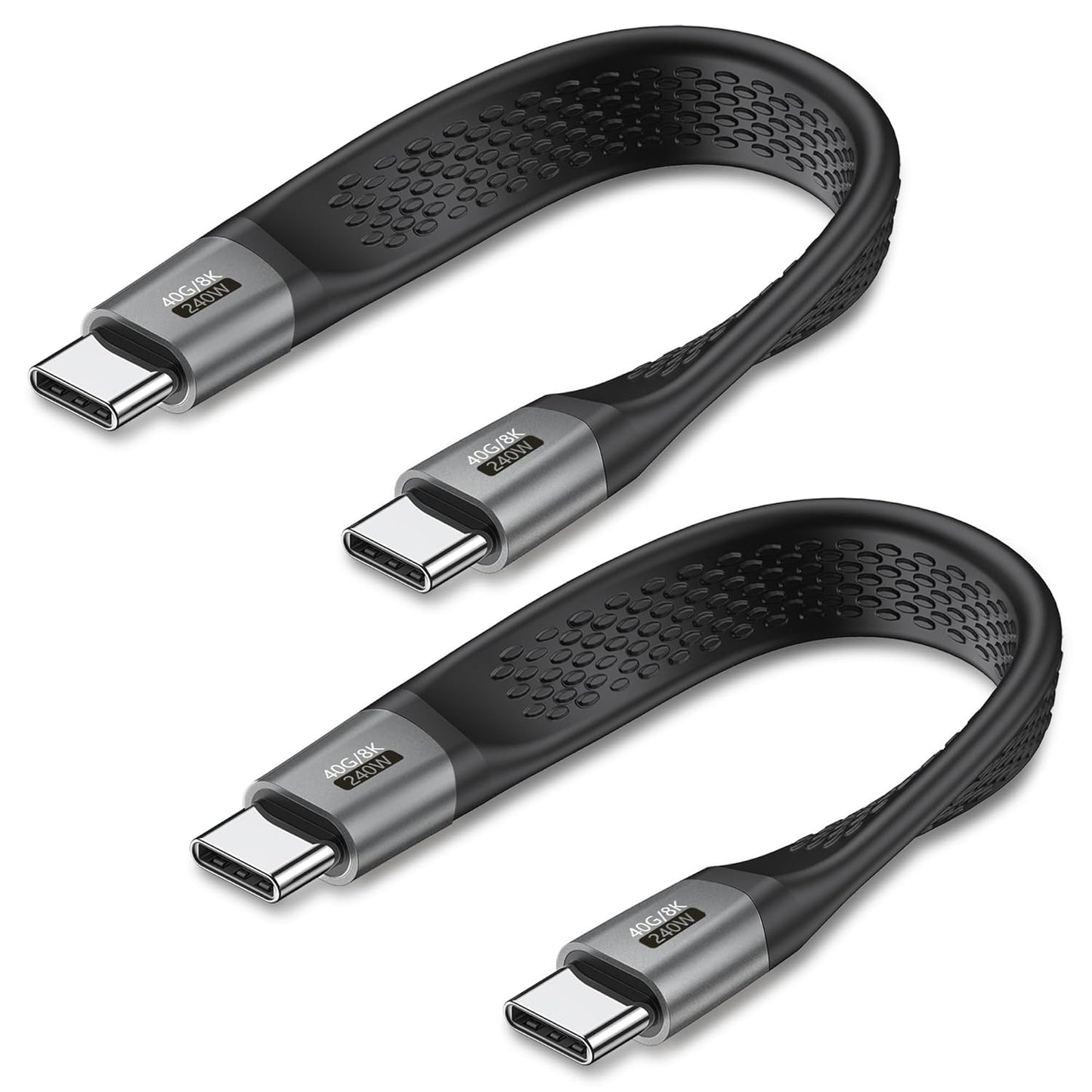 Fast Charge & Data Transfer Short USB-C Cable - 2-Pack