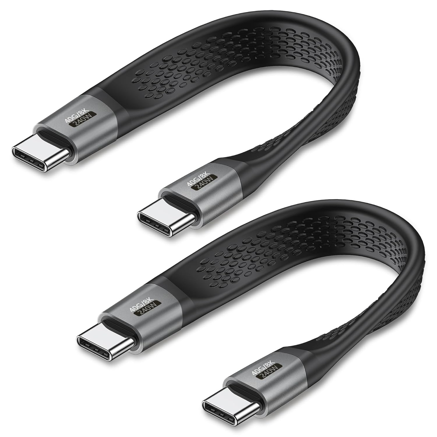Fast Charge & Data Transfer Short USB-C Cable - 2-Pack