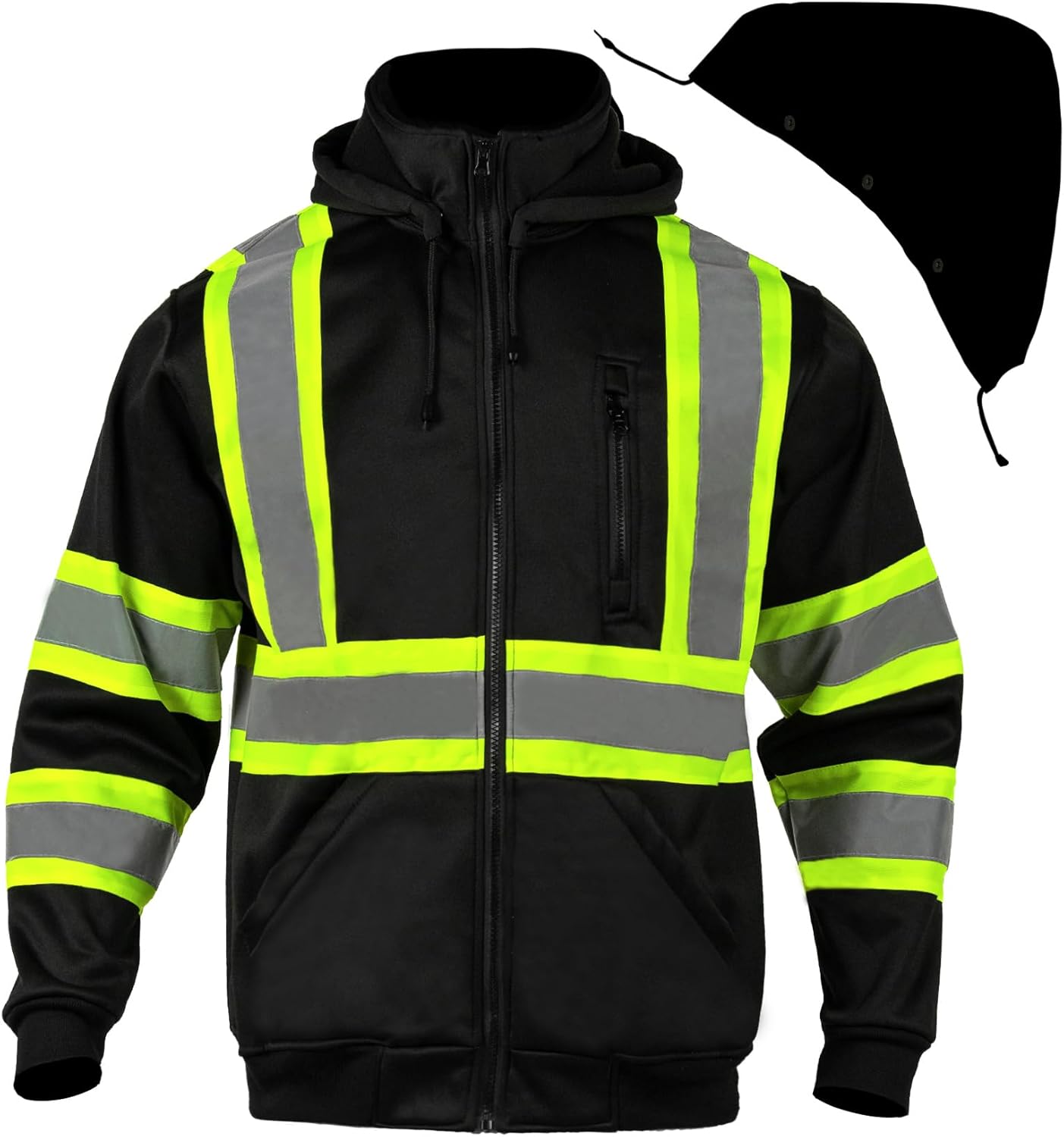 High Visibility Hoodie for Men Reflective ANSI Class 3 Safety Wear