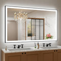 60 in x 36 in LED Bathroom Mirror with Black Frame - Dimmable Dual