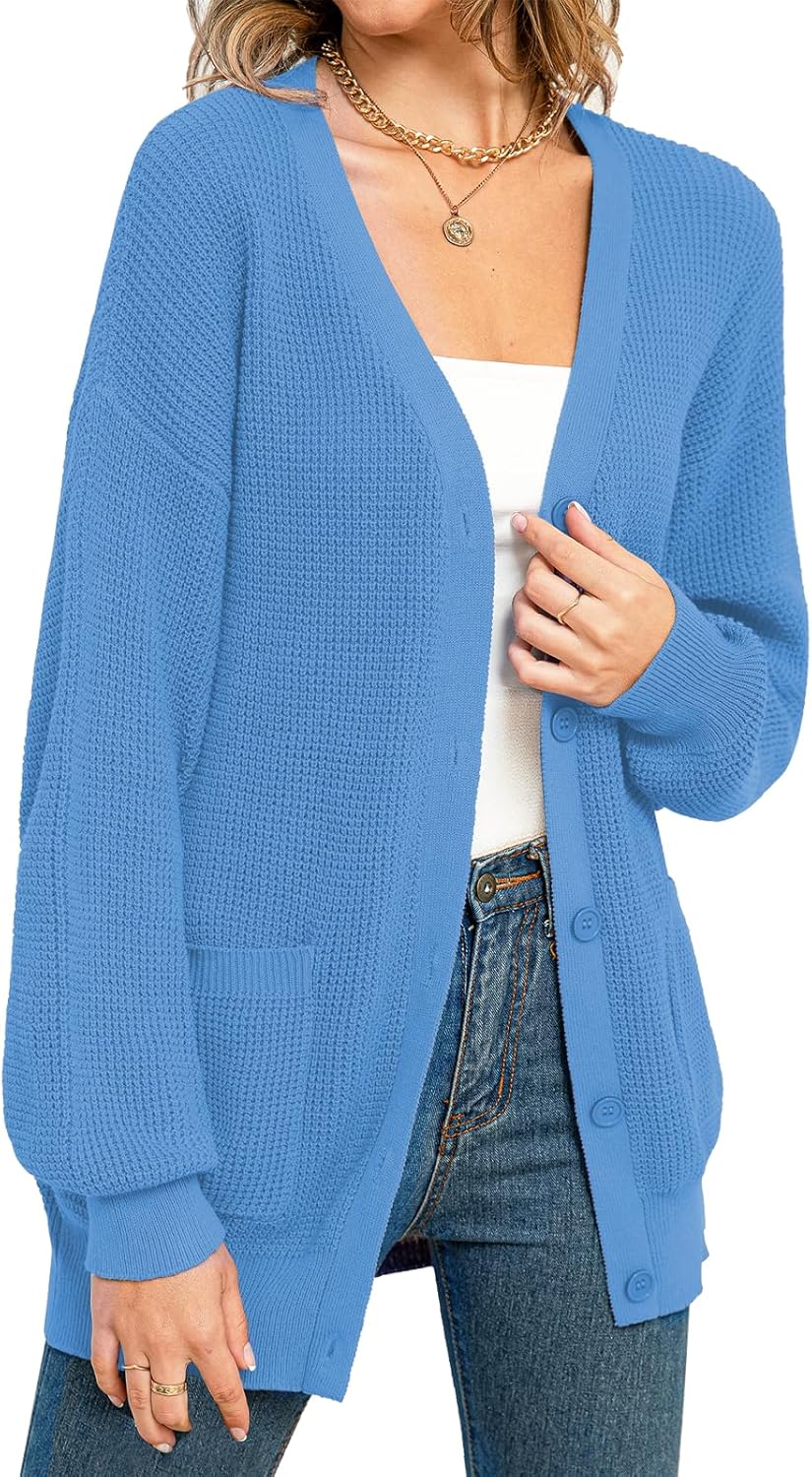 QUALFORT Women's 100% Cotton Cardigan Sweaters for Fall 2025
