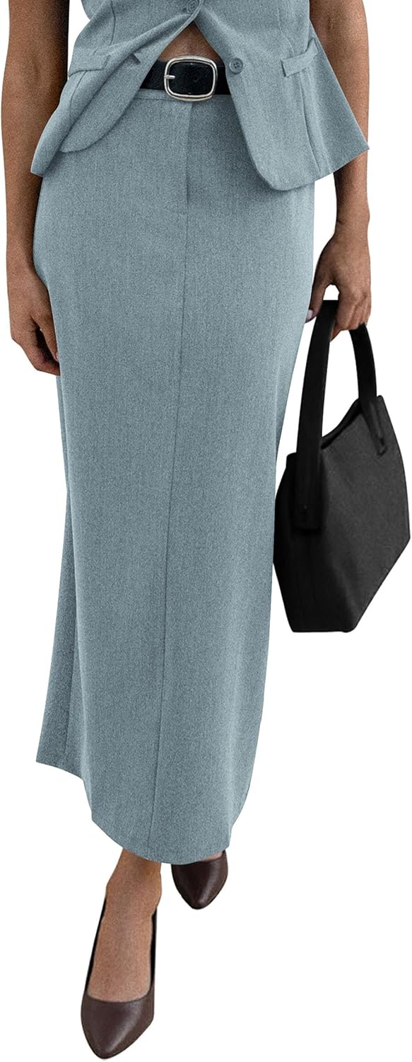 PRETTYGARDEN Women's Maxi Pencil Skirt for Work and Casual Wear