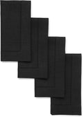Black Linen Napkins Set of 4 20 in - Classic Hemstitch