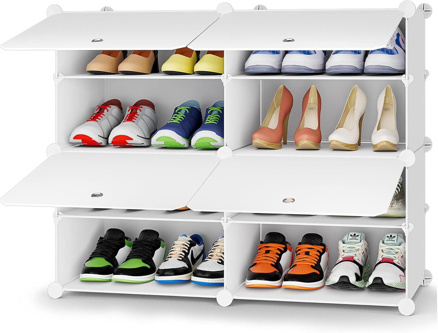 HOMIDEC 4 Tier Shoe Rack for 16 Pairs of Shoes Storage