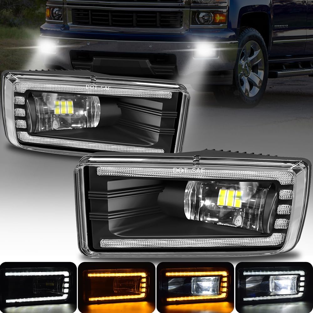 LED Fog Lights with Day Running Light for Chevy Silverado 2007-2015