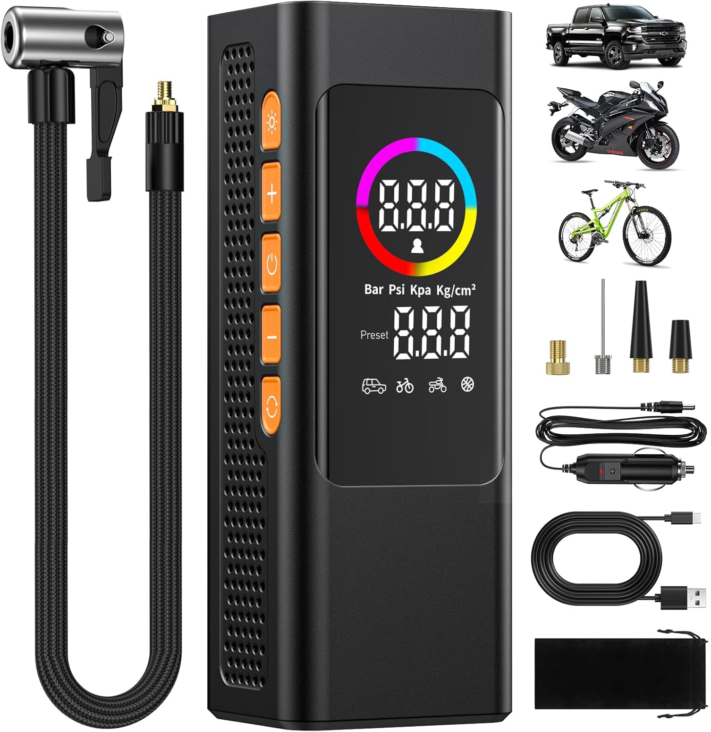 NEXPOW NP27 Air Compressor - Powerful 160 PSI Inflator with Digital Display