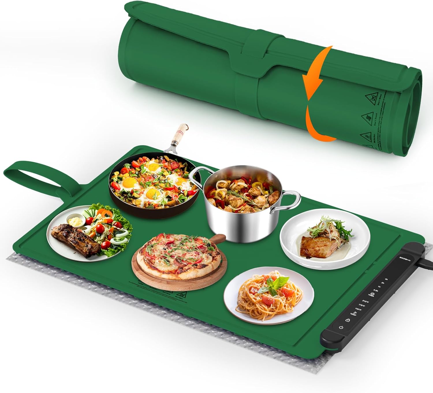 Electric Food Warming Mat with Adjustable Temperature Settings