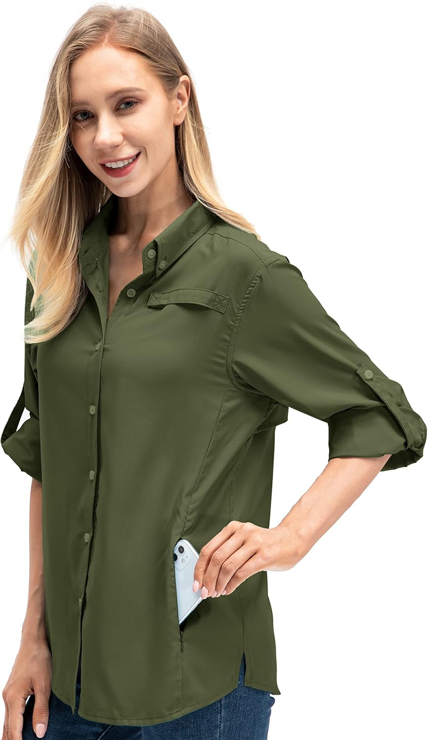 Women's Quick Dry Sun Protection Convertible Long Sleeve Shirts