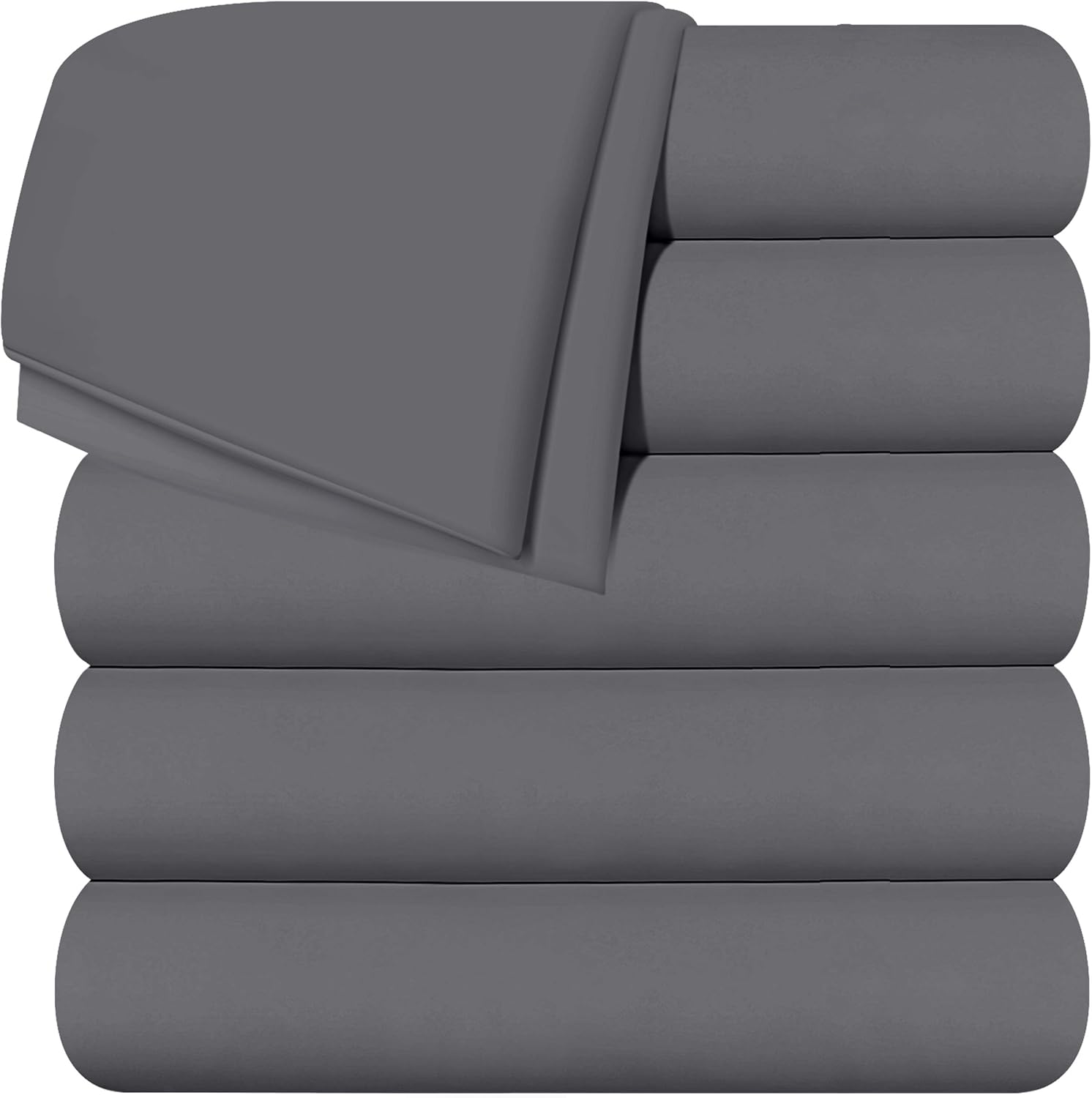Utopia Bedding Flat Sheets Pack of 6 California King Grey