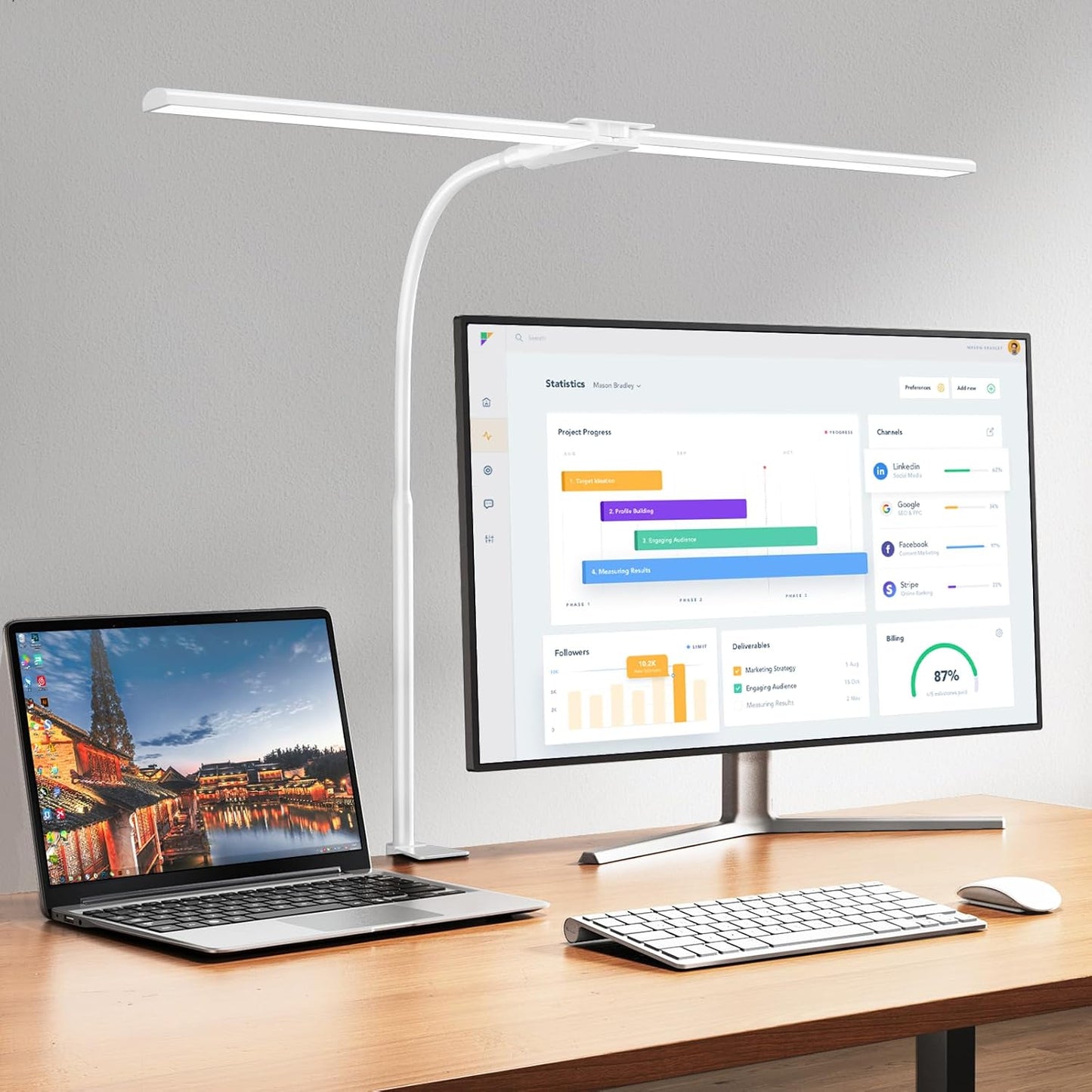 EppieBasic LED Double Head Architect Lamps for Bright Workbench