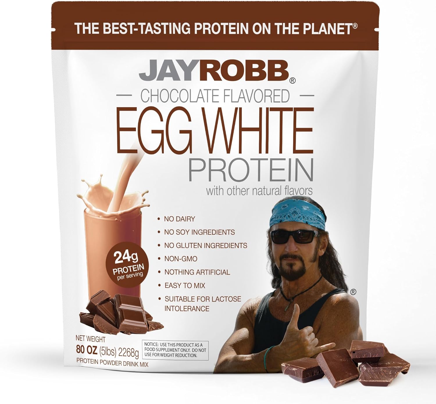 JAYROBB Chocolate Egg White Protein 80 oz for Optimal Nutrition