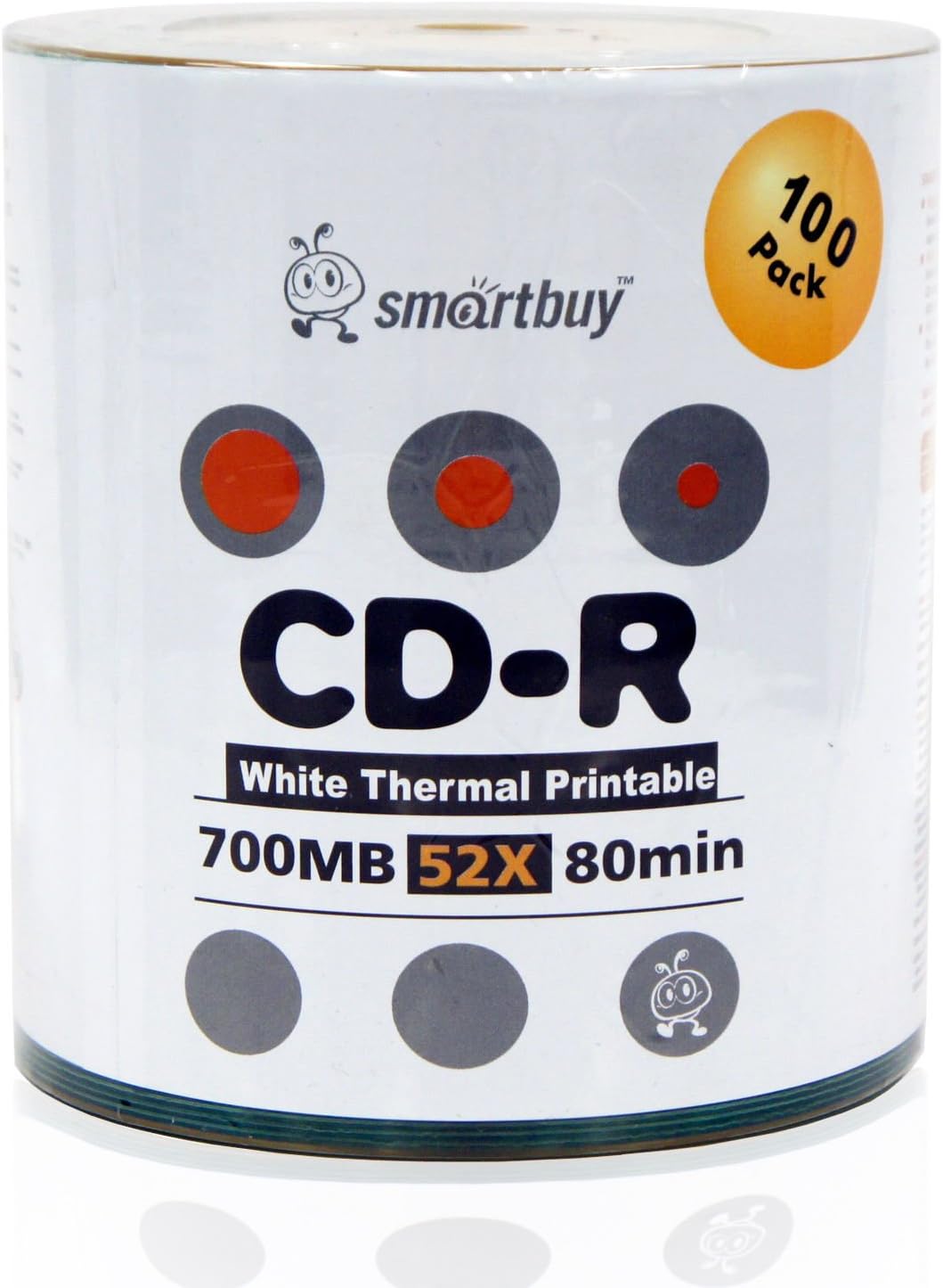 Smartbuy 700mb 80min 52x CD-R Printable Discs for Data Storage