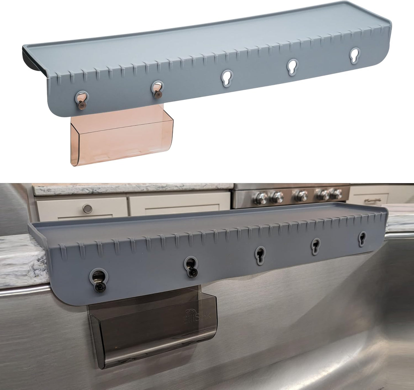 SiliSink XL Silicone Edge Guard for Kitchen Sink - 20 Gray