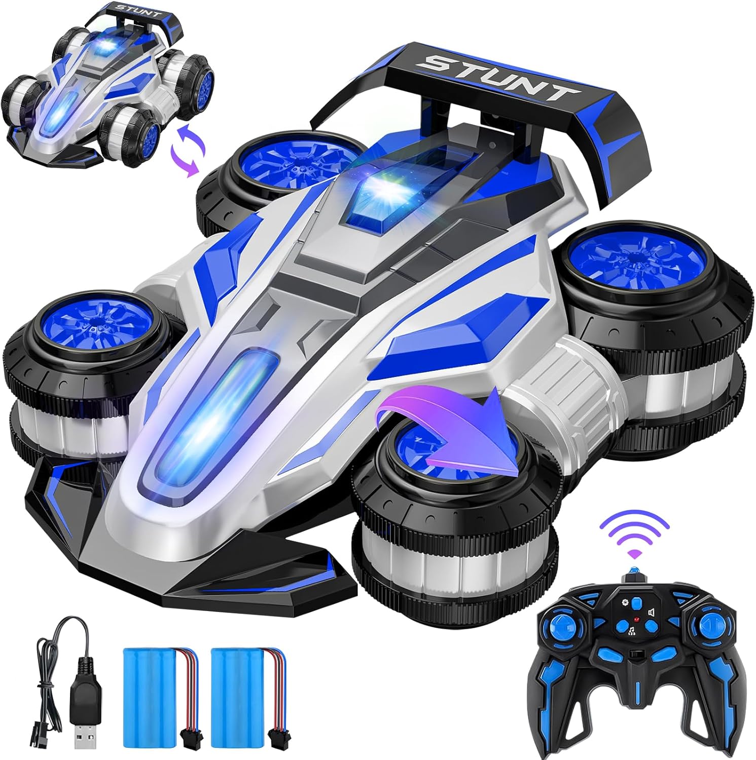 360-Degree Transforming RC Stunt Car for Kids