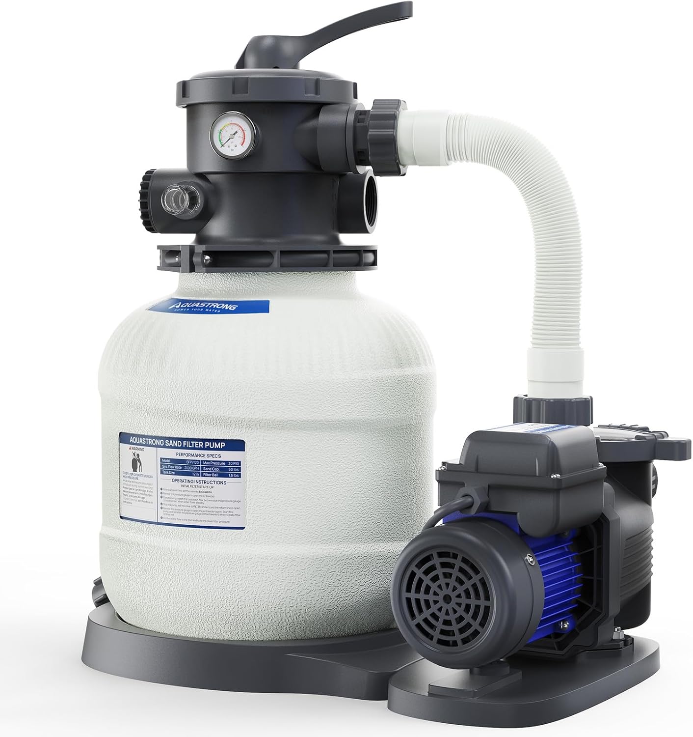 AQUASTRONG Sand Filter Pump for Above Ground Pools with Timer
