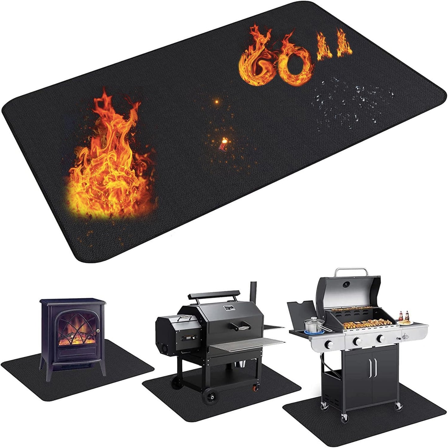 UBeesize 60x36 inch Under Grill Mat for Outdoor BBQ Protection