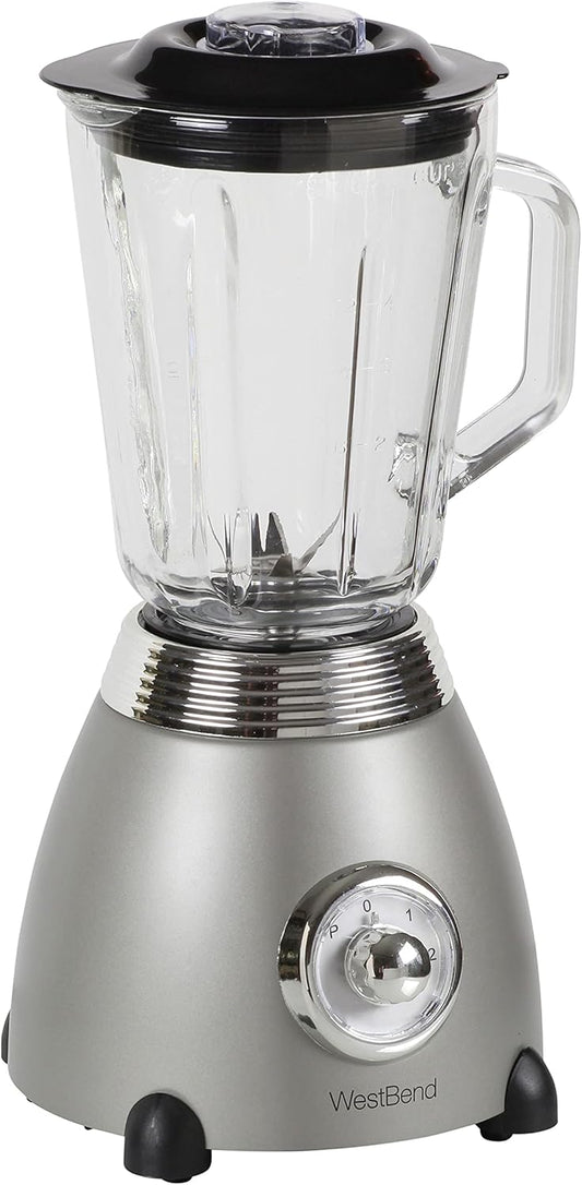 West Bend 500W Retro Blender: 3 Speeds, Glass Jar
