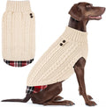 KYEESE Dog Sweater Warm Turtleneck for Medium Dogs - Cozy Gingham