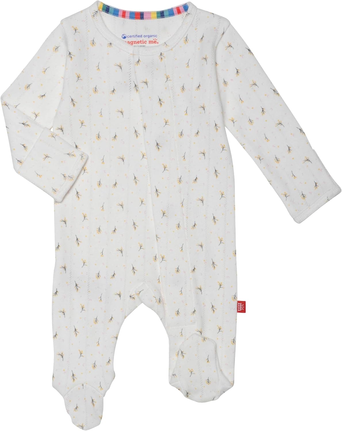 Magnetic Baby Footie Pajamas in 100% Organic Cotton for Comfort