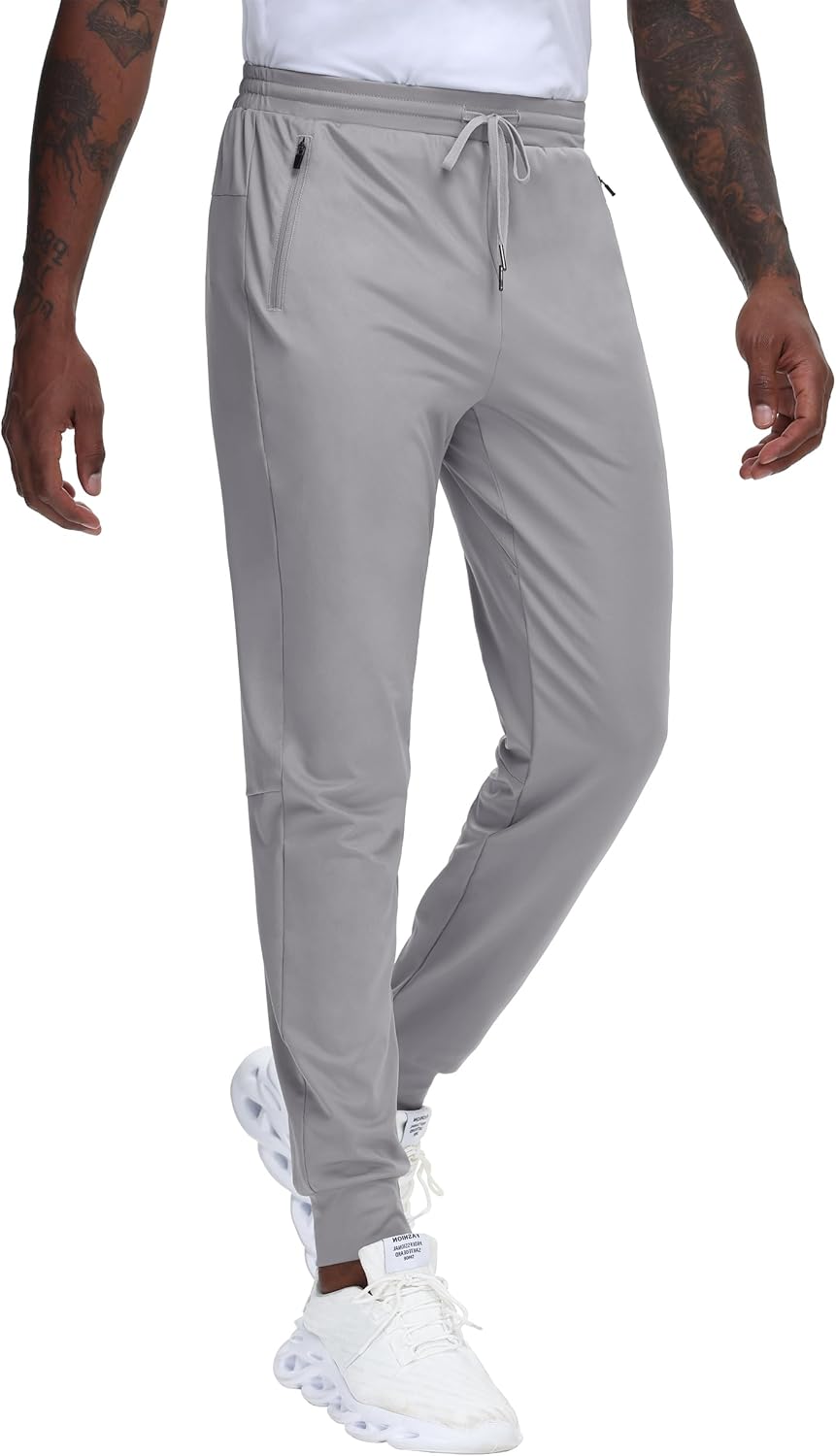 JWM Mens Tall Joggers Sweatpants with 3 Zipper Pockets