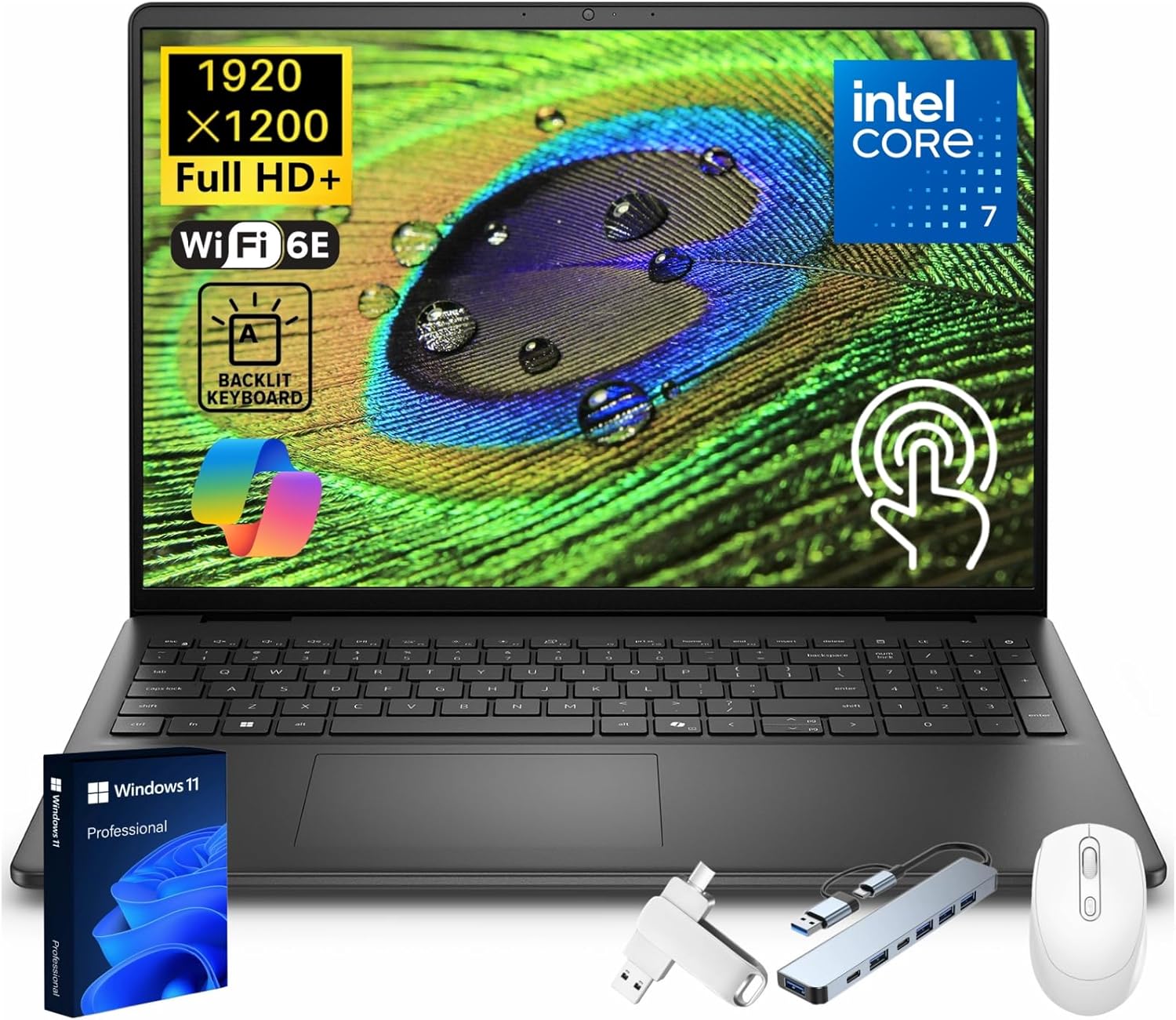 Dell 16 Touchscreen Business Laptop with Intel Core 7 Power