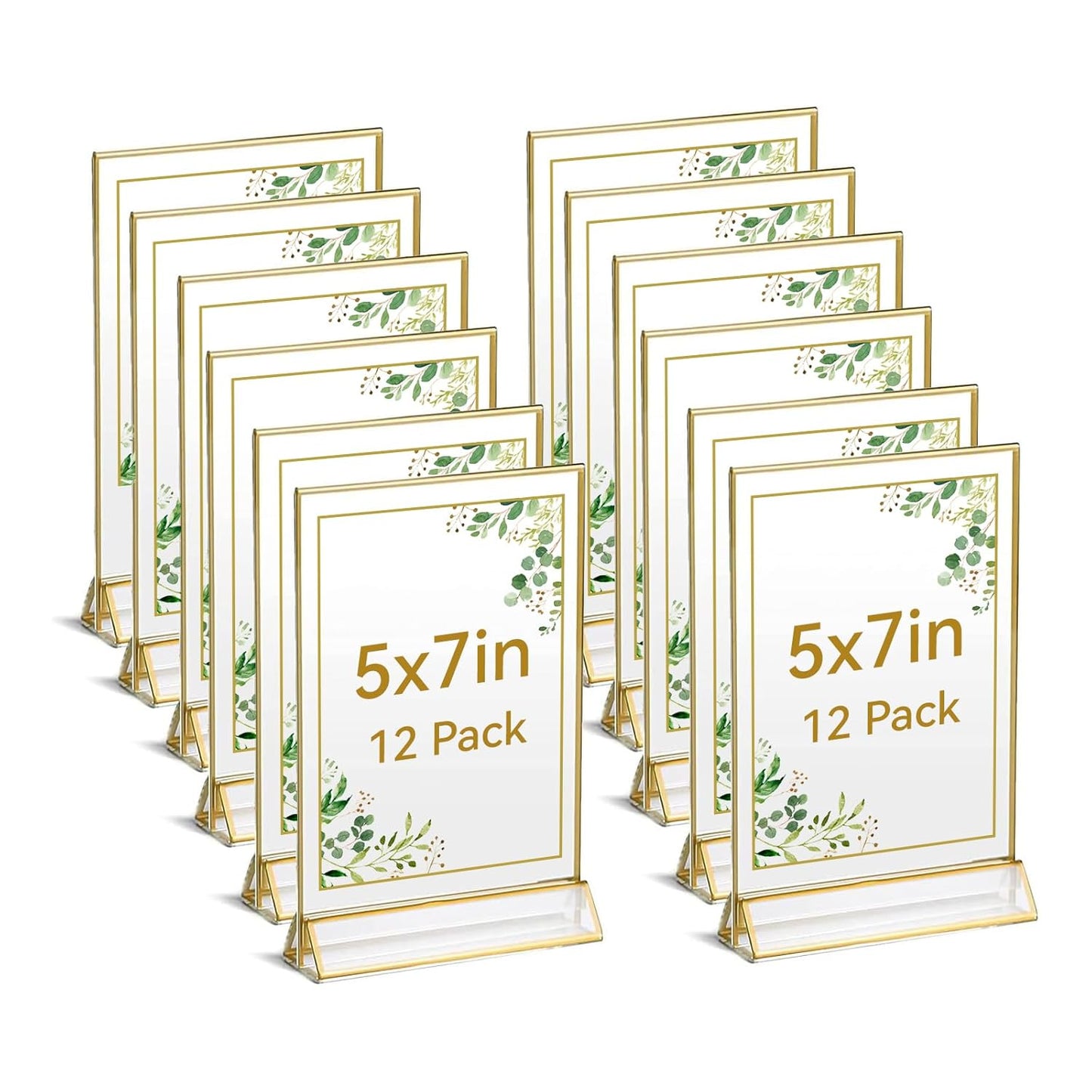 UNIQOOO Acrylic Sign Holders with Golden Border for Events