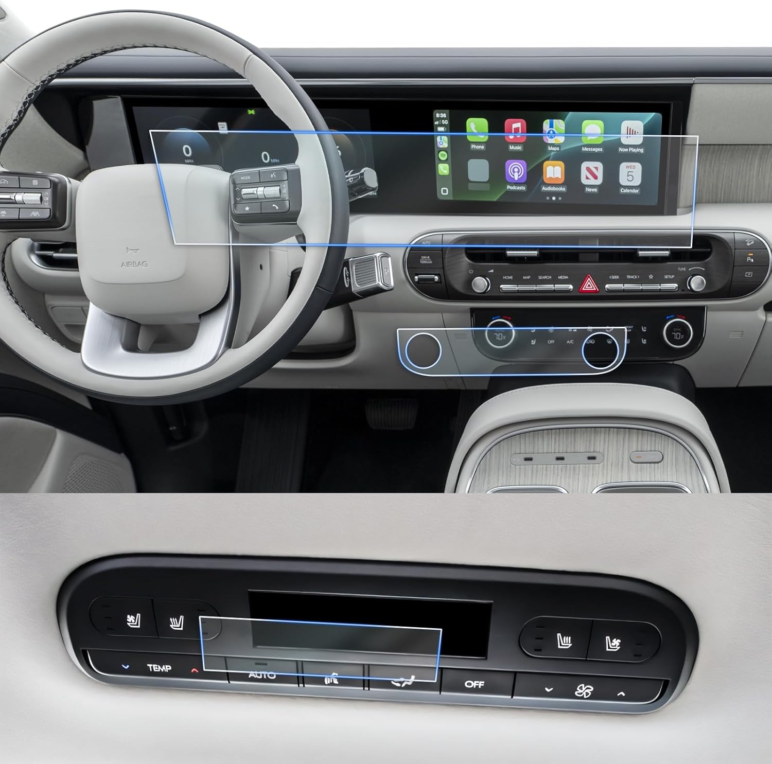 2026 Hyundai Palisade Screen Protector Set for Touchscreen & AC