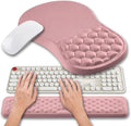 2 in 1 Ergonomic Mouse Pad Wrist Support Set - Pink Memory Gel
