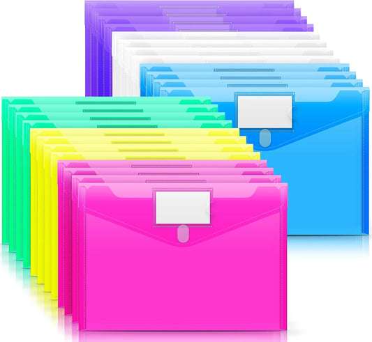 Sooez 24 Pack Clear Poly Envelopes for Organized Office
