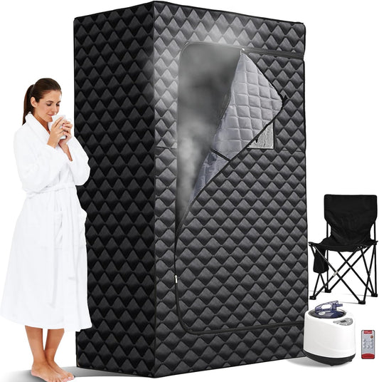 Full Body Personal Sauna Tent - Remote Control, 3L Steamer, Portable - Gym & Home Use