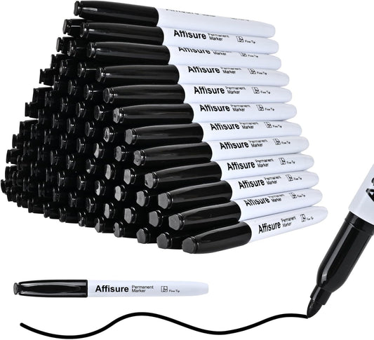 100-Pack Quick-Dry Waterproof Markers - Durable & Versatile - Affisure