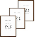 9x12 Picture Frame Set of 3 - Natural Oak Wooden Wall Frames