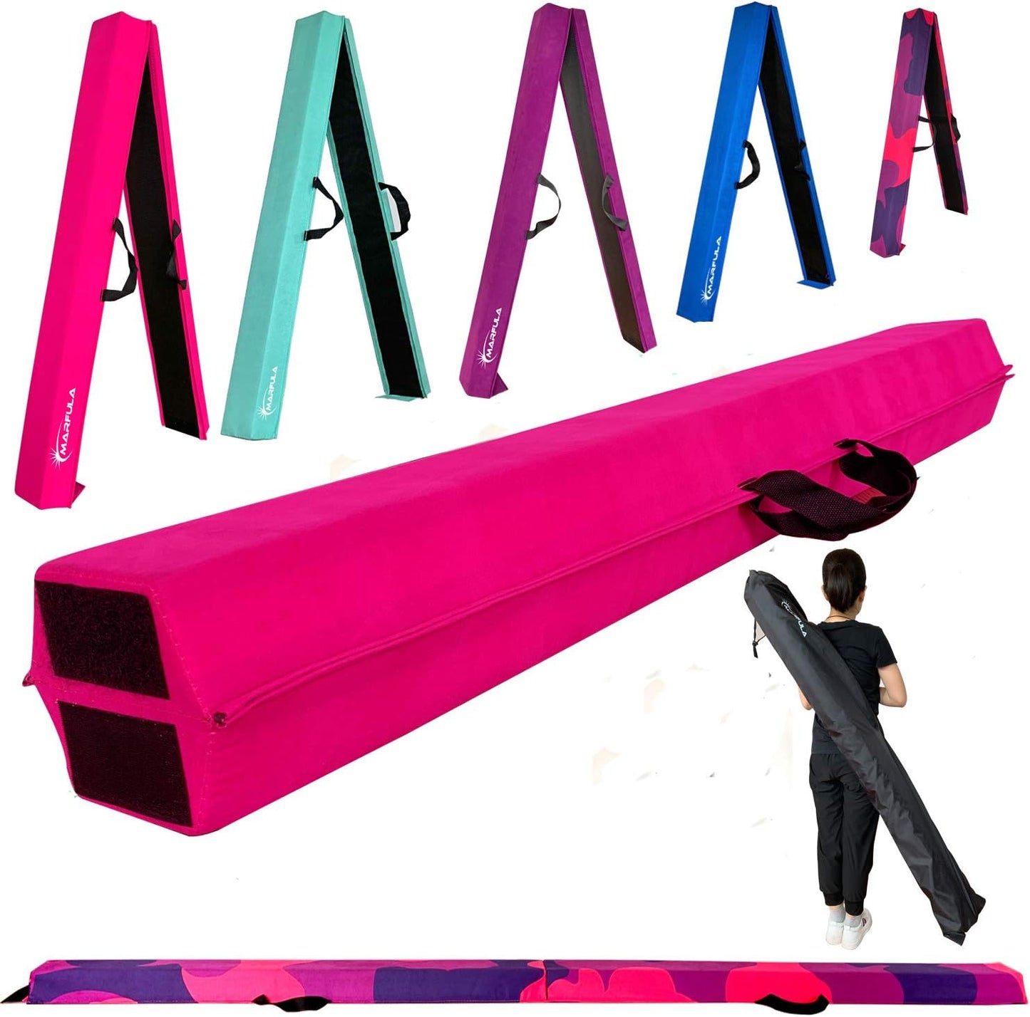 6 FT Folding Gymnastics Beam - Extra Firm Foam Balance Beam