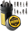 Carbide Burr Set 1/4in Shank 10PC - Double Cut Die Grinder