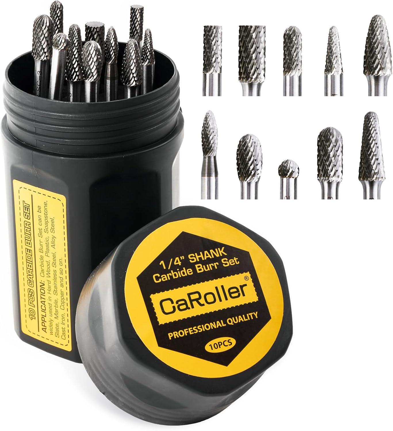 Carbide Burr Set for Metal and Wood Working with 10PC Tools