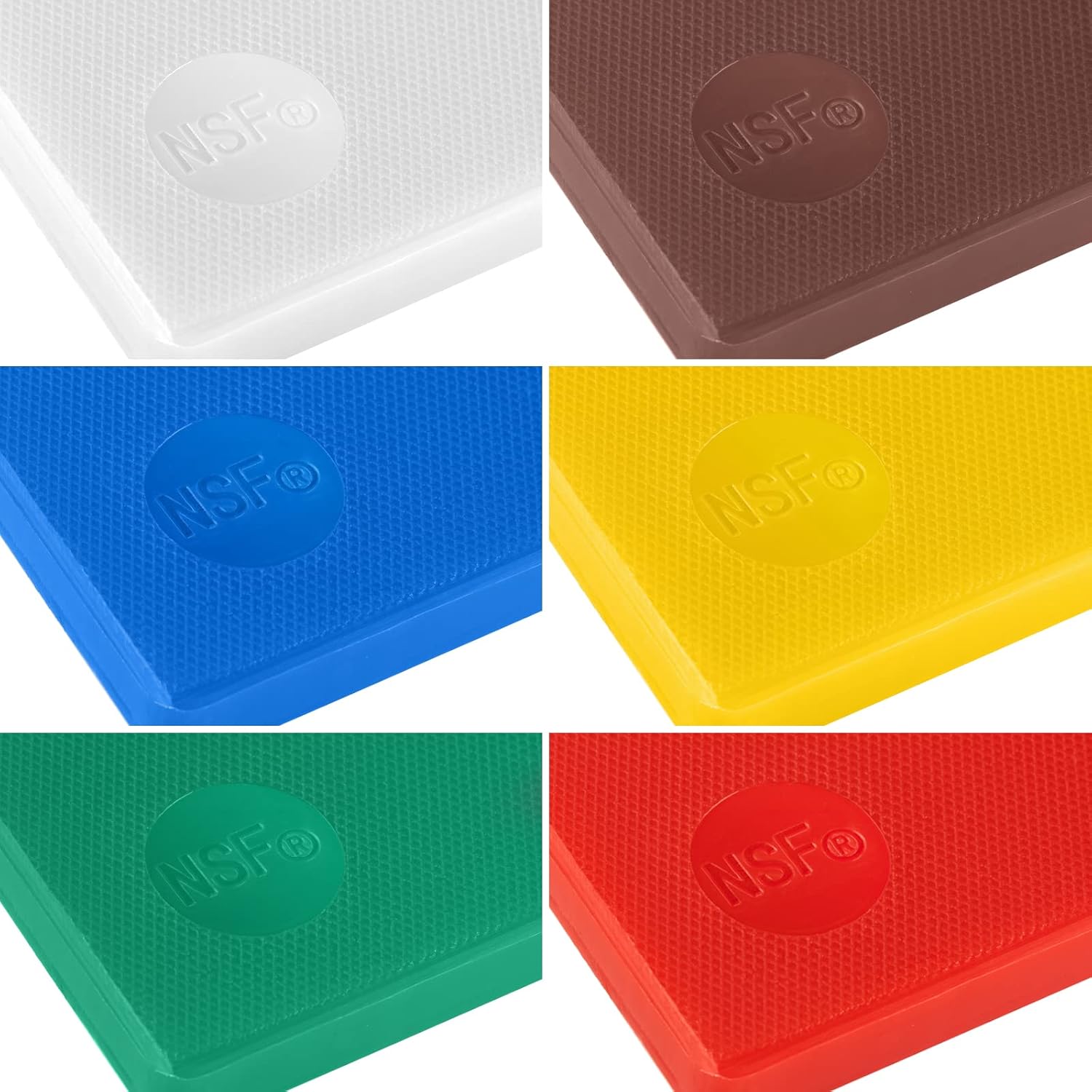 CURTA 6-Piece Color Coded Cutting Boards for Kitchen Use