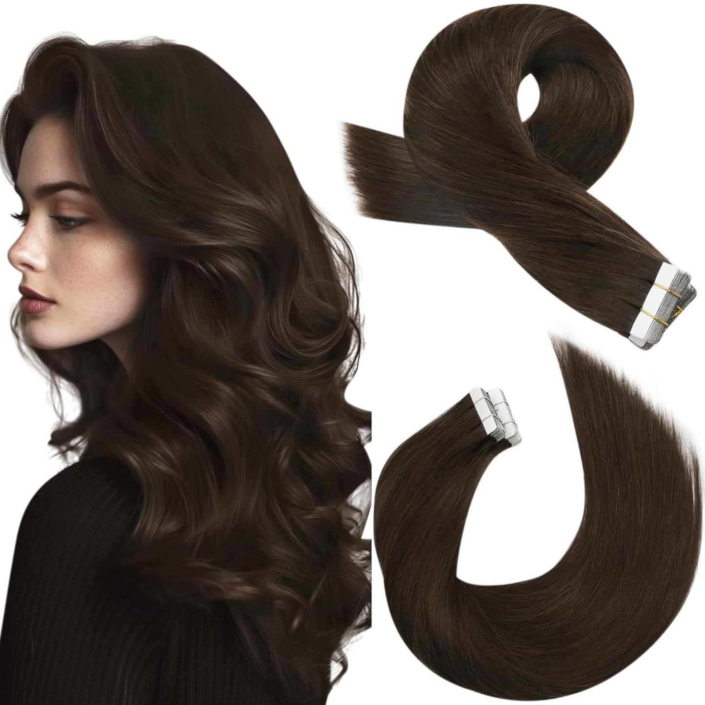 Moresoo Brown Tape in Hair Extensions for Seamless Style