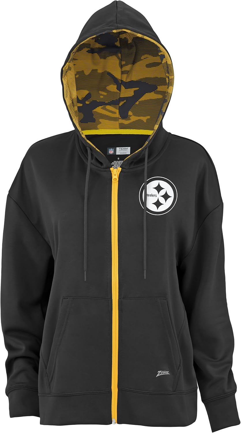 Zubaz NFL Women's Full Zip Hoodie for Ultimate Comfort and Style