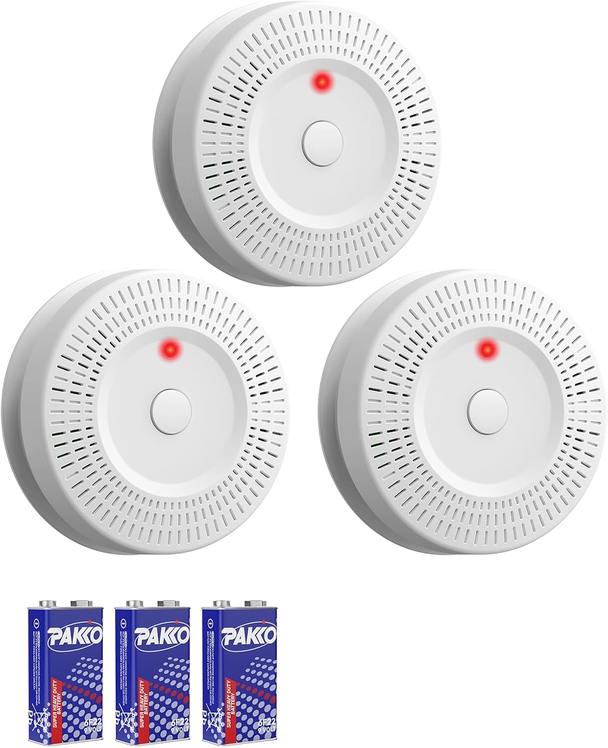 Smoke Detector with LED Indicator for Home Safety - 3 Pack