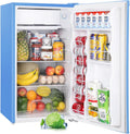 3.2 Cu.Ft Mini Fridge with Freezer Blue - Compact Dorm Refrigerator