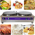 15.7-inch Electric Crepe Maker - Dual Nonstick Hotplates, Adjustable Temp Control