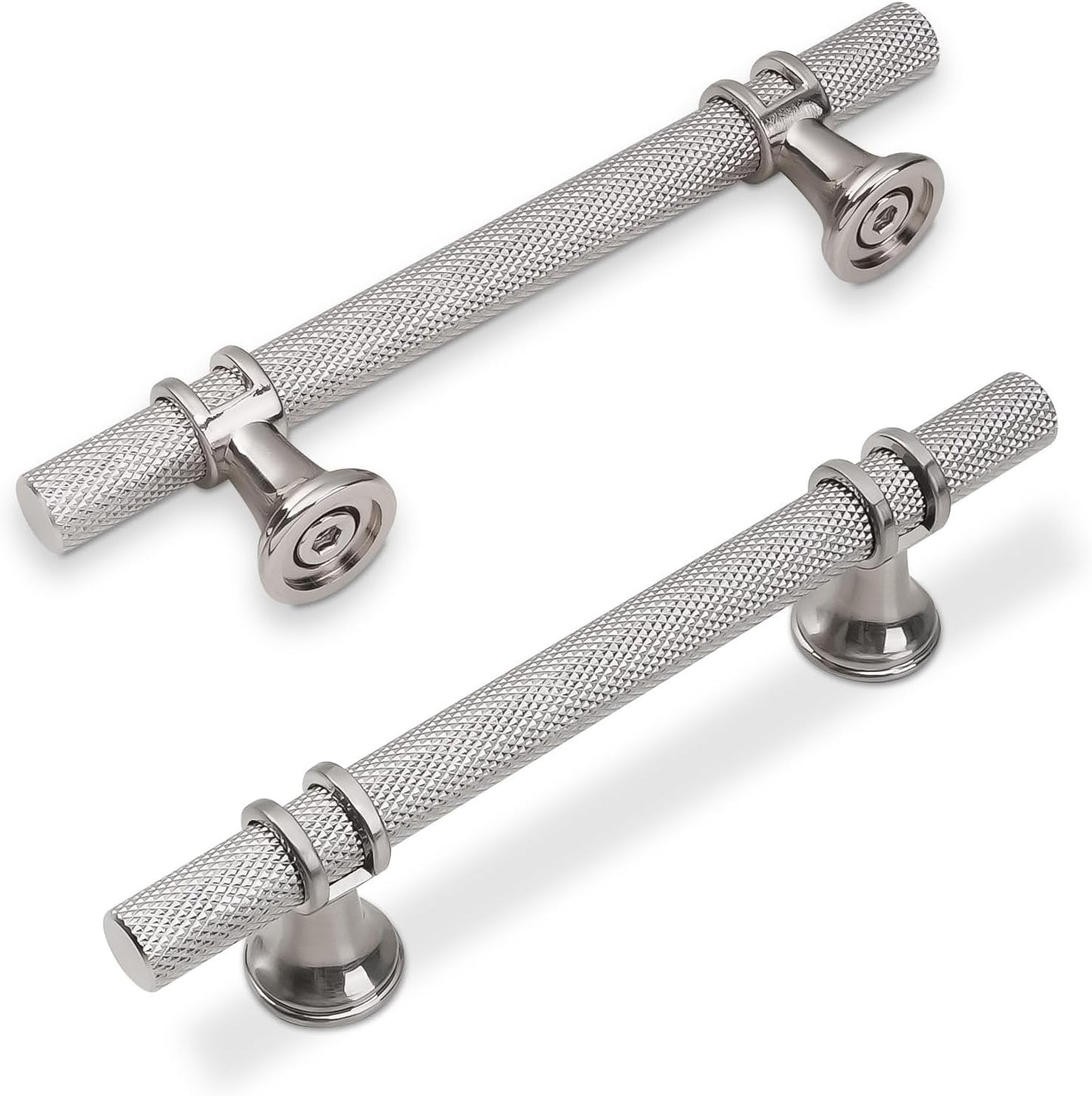 10 Pack 3-3/4 Inch Cabinet Pulls in Brushed Satin Nickel Finish