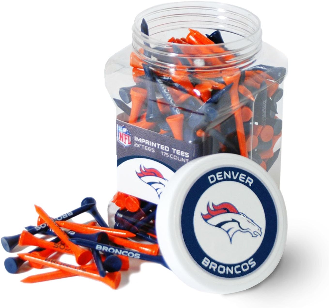 NFL Team Golf Jar with 175 Multi-Colored Tees for Fans