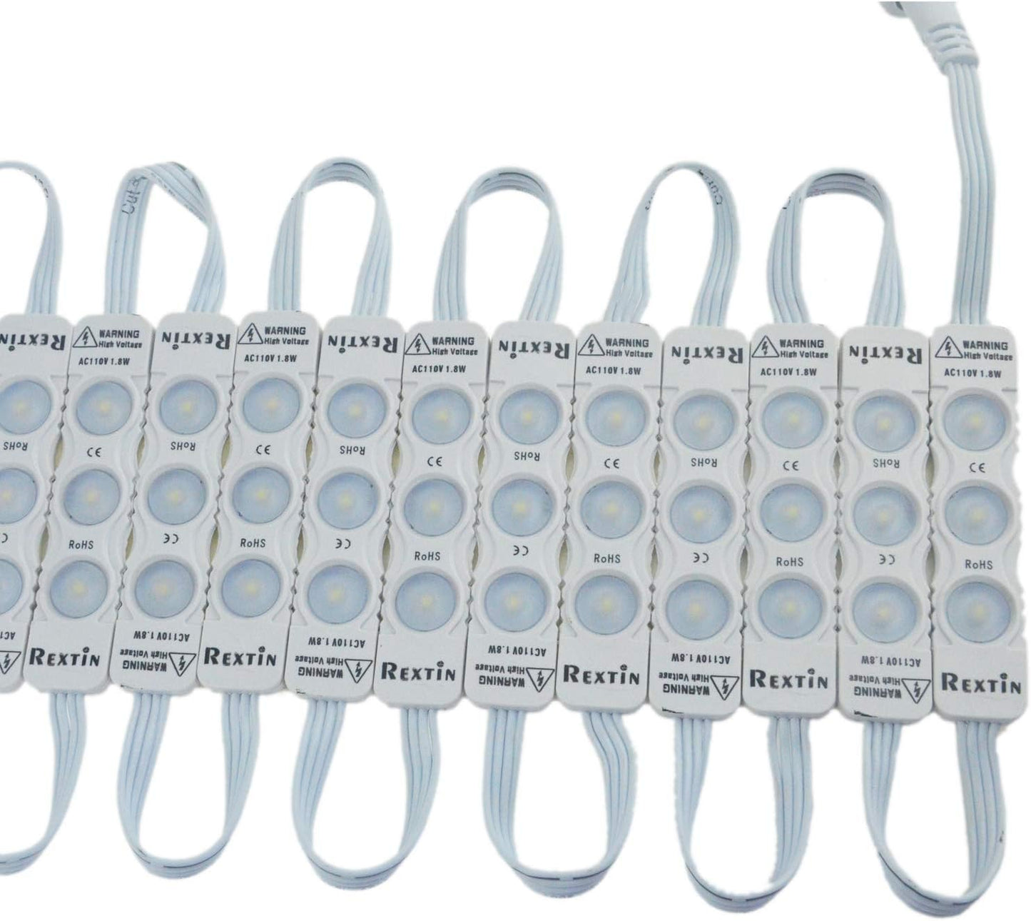 REXTiN Super Bright 110V 100pcs 2835 LED Module Yellow Lights